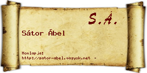 Sátor Ábel névjegykártya