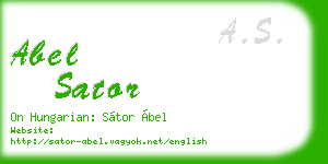 abel sator business card